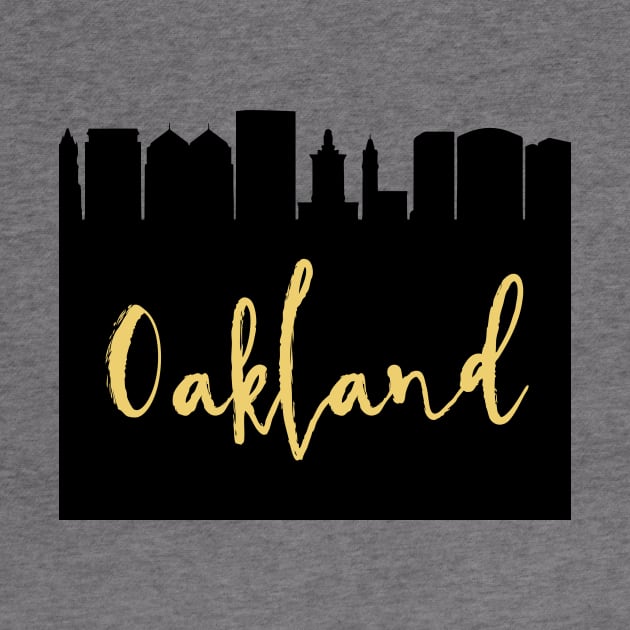 OAKLAND CALIFORNIA DESIGNER SILHOUETTE SKYLINE ART by deificusArt